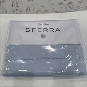 SFERRA LEONARDO PERCALE 3-PIECE QUEEN DUVET COVER SET IN BLUE MADE IN ITALY